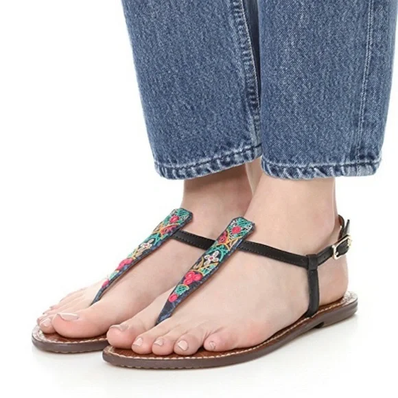 Sam Edelman Gigi Embroidered Strap Sandals - Picture 5 of 5